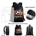 thumbnail image 6 of KUIFORTI Kids Soccer Backpack For School Watercolor School Backpack For Teens Girls Anti Theft Large Capacity Kids Bookbag 17 Inch Zippered Students Schoolbag with Front Compartment, 6 of 6
