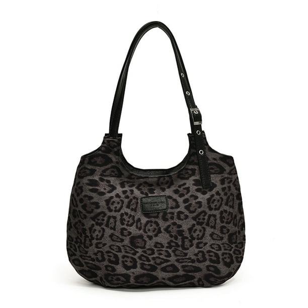 Bolso Hombro Con Leopardo Mano Axila para Mujer (gris)
