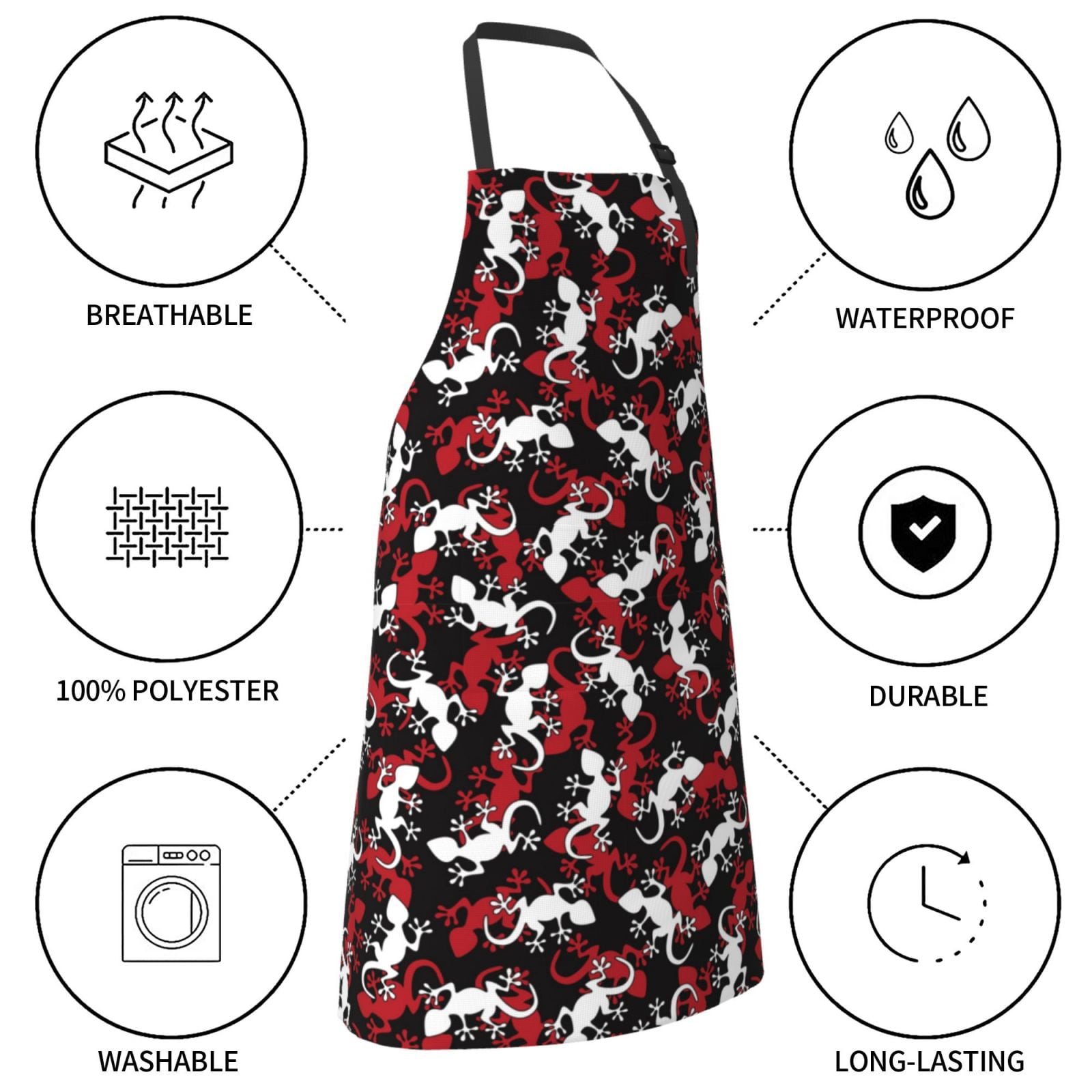 Kdxio Salamander Apron with Pockets Adjustable Kitchen Aprons for Men Women Waterproof Aprons for Cooking,Drawing,Crafting, Baking Household Cleaning