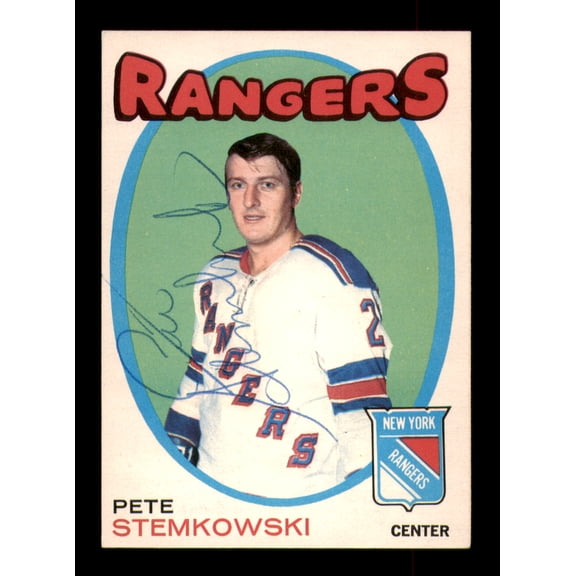 Pete Stemkowski Autographed 1971-72 O-Pee-Chee Card #217 New York Rangers SKU #251188