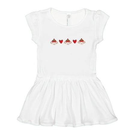 

Inktastic Sock Monkey Heart Border Gift Toddler Girl Dress