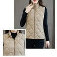 thumbnail image 5 of Busydd Womens Vest Warm Comfortable Solid Color Zipper Puffer Vest Casual Sleeveless Winter Vest for Women with Pockets XL, 5 of 9