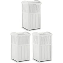 Suncast Trashcan Hideaway Outdoor Commercial 33-Gallon Waste Bin (3 Pack)