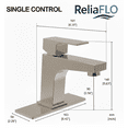 thumbnail image 4 of RELIAFLO L80532-29 Ceramic PVD Satin Nickel Square Bathroom Sink Faucet, 4 of 6