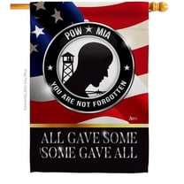 Americana Home & Garden  28 x 40 in. Not Forgotten POW MIA House Flag with Armed Forces Service Double-Sided Decorative Vertical Flags Decoration Banner Garden Yard Gift