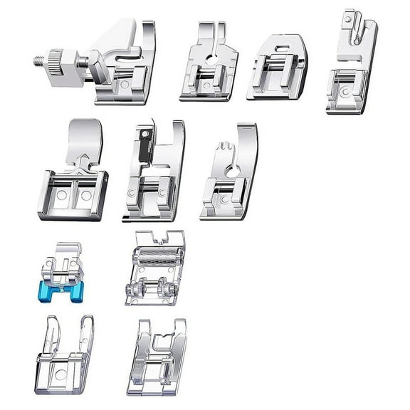 11Pcs Presser Foot Set, , Straight -Foot, Roller Foot, Snap on Sewing Machine Foot Presser Feet Set