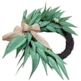 thumbnail image 2 of 20-Inch Eucalyptus Spring Wreath for Front Door, All Seasons Handmade Olive Leaf Wreath with White Blooms, St. Patrick's Day, Wedding & Holiday Decor, Wreath, 2 of 5
