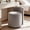 Gray, variant on CoVibrant Swivel Vanity Stool with Storage, Round Vanity Chair with Curved Back, Upholstered Ottoman for Bedroom, Living Room, Makeup Room