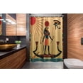 thumbnail image 2 of Letter M Shower Curtain, Abstract Ornamental Design in Dark Color Scheme Swirls and Lines Eastern, Cloth Fabric Bathroom Decor Set with Hooks,  Black Grey White, 2 of 4