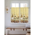 thumbnail image 2 of Gnomes Sunflower Bathroom Window Curtain, Yellow Checkered Pastoral Botanical Wooden Light Filtering Coffee Kitchen Curtains, Bedroom Living Room Curtains 2 Panel 84"x45", 2 of 6