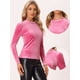 thumbnail image 2 of Blusas de terciopelo para mujer Blusa de manga larga con cuello simulado y purpurina metálica Rosa Caliente M, 2 of 5
