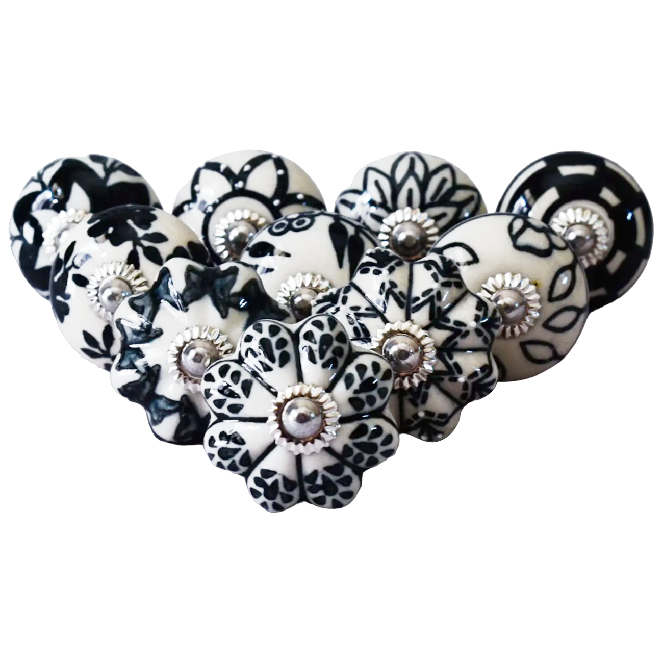 Ajuny Set of 10 Hand-Painted Ceramic Cabinet Knobs photo 6