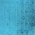 thumbnail image 1 of Ahgly Company Indoor Square Oriental Light Blue Industrial Area Rugs, 7' Square, 1 of 4
