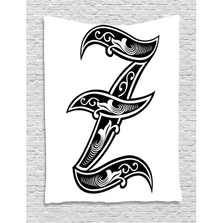 Letter Z Tapestry Gothic Design Elements From Early Middle Ages Letter Z Tapestry Gothic Design Elements From Early Middle Ages Alphabet Last Monochrome