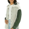 thumbnail image 4 of Women's Gameday Couture Green Oregon Ducks Vintage Wash Corduroy Full-Snap Hooded Shacket, 4 of 4