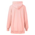 thumbnail image 5 of Sweatshirts for Women Trendy Clearance Fall Winter Loose Fit Hooded Long Sleeve Batwing Cold Shoulder with Pocket Solid Color Leisure Cotton Hoodies Hoodie(Pink,L), 5 of 5