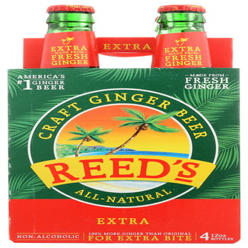 Reed's Ginger  Ale Soda Pop, 12 Fl Oz, 4 Pack Bottles