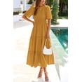 thumbnail image 3 of Vestido de verano DOWERME casual bohemio con volantes huecos, 3 of 9