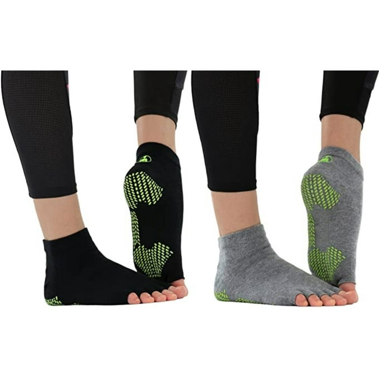 YS-TL Toeless Socks Yoga Pilates Sock GRIPS Half-TOE Non Slip Skid Gri –  A99 Mall