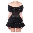 thumbnail image 2 of Jupe de Tailleur Transparente en Maille en Cuir Verni PVC Punk pour Femmes, Lingerie Aguichant en Dentelle, 2 of 8