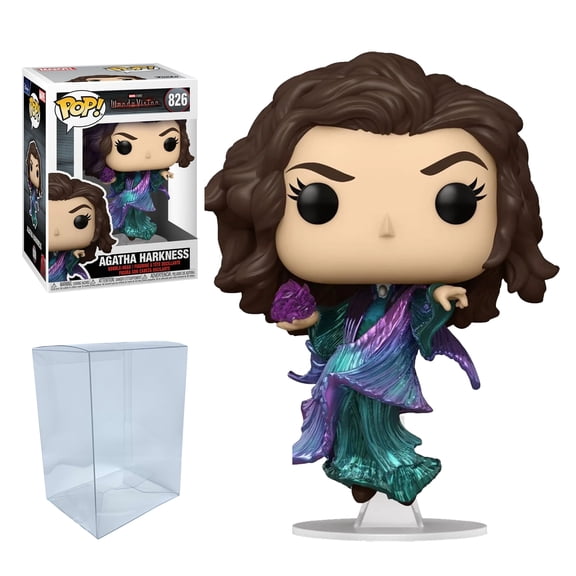 Wandavision - Agatha Harkness #826 Funko Pop with Protector Bundle - Includes TV: Marvel: Wandavision - Agatha Harkness #826 Vinyl Figure with Blue Salamander Emporium Plastic Protector Case