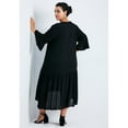 thumbnail image 2 of Avenue Women's Plus Size Vicki Textured Dobby Bell Sleeve Dress, 2 of 2