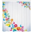 thumbnail image 3 of Ambesonne Luau Shower Curtain, Colorful Butterfly Borders, 69"Wx70"L, Multicolor, 3 of 3