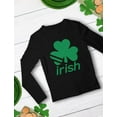 thumbnail image 3 of Irish Shamrock St. Patrick's Day Clover Cute Youth Kids Long Sleeve T-Shirt Medium Black, 3 of 7