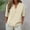Beige, variant on BRGZLK Women's Linen Shirts Fashion Button Down V Neck Solid Color Loose Fit 3/4 Sleeve Trendy Comfy Blouse Casual Vacation Outfits Beige XXL