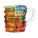 thumbnail image 1 of Taza de libro pintada a mano, diseño de vidrio 3D, novedosa taza de café con libros apilados, regalo literario para profesores y amantes de los libros., 1 of 7