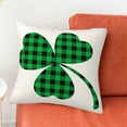thumbnail image 4 of BGZLEU St Patrick's Day Pillow Cover 18x18 Inch Shamrock St Patrick's Day Decorations Green Clover Buffalo Plaid Lucky Truck Decorative Pillow Cases Throw Cushion Covers, 4 of 6