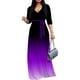 thumbnail image 1 of Vestido largo PinkPatty con cuello en V degradado y mangas 3/4 para mujer, 1 of 6