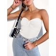 thumbnail image 6 of ANRABESS Tube Top for Women Summer Strapless Bandeau Knit Twist Knot Corset Crop Basic Tank Tops 2026 Vacation Beach Clothes White Medium, 6 of 11