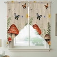 thumbnail image 2 of Spring Mushrooms Swag Valances for Windows, Kitchen Window Curtains Over Sink, Farmhouse Pastoral Botanical Rustic Window Treatment Curtains for Living Room/Bedroom Curtains 2 Panel Sets 36"x45", 2 of 8