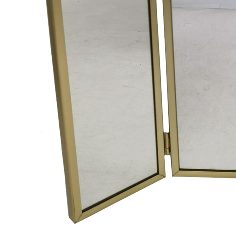 slim fit dress slacks Ornate Gold Triple Dressing Table Mirror 55cm x 74cm – Windsor Browne main image 1