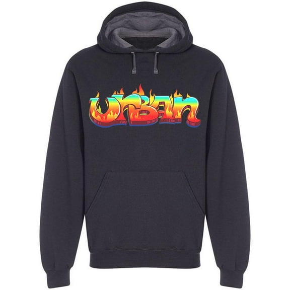 Urban Word Graffiti Style Hoodie Men -Image by Shutterstock, Male x-Large