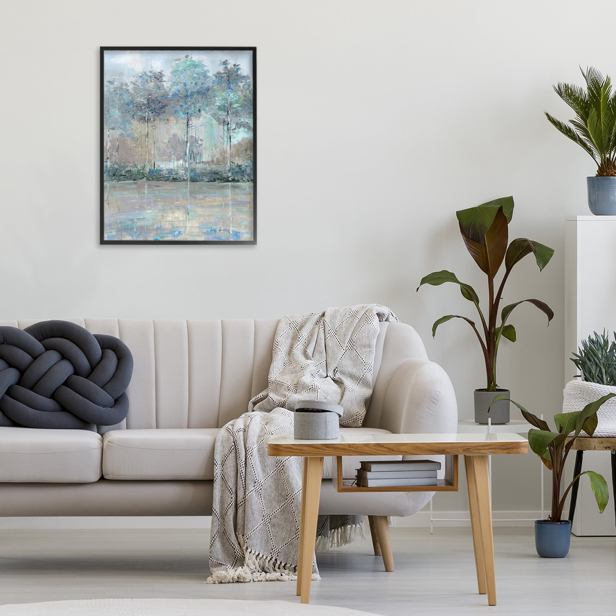Stupell Industries Subdued Expression of Trees Black Framed Giclee Art, design by Sally Swatland