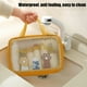 thumbnail image 3 of Bolsa de almacenamiento y organización para el baño, transparente, de gran capacidad, para cosméticos, organizador de viaje grande para maquillaje y cosméticos, para hombres y mujeres, bolsa de almace, 3 of 6
