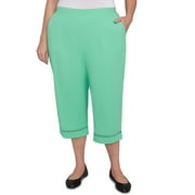 Alfred Dunner Womens Plus-Size Lace Dotted Trim Capri