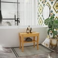 thumbnail image 2 of 20" Bamboo Shower Bench Spa Bath Stool Bathroom Organizer Storage Shelf, 2 of 10