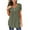 Army Green, variant on Kovlvoll Womens Plus Size Tops Pleated Short Sleeve Buttons Crew Neck Summer Casual Comfy Solid Color T-Shirts