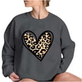 thumbnail image 4 of Womens 2026 Romance Tops Comfy Round-Neck Leopard Sweatshirt Valentines Fashion Print Long Sleeve Outfits Casual Love Tees Soft Daily Clothing Shirts, 4 of 5