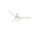 thumbnail image 5 of Hunter 52 inch Indoor Ceiling Fan with LED Light and Pull Chain - White Modern Ceiling Fan, Standard Mount, 3 Blades, For Bedroom, Living Room, or Kitchen, Quiet - Aker 50378, Fresh White, 5 of 13