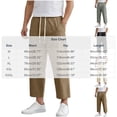 thumbnail image 3 of Bxsruta Men's Drawstring Cropped Pants Relaxed Fit Casual Summer Trousers with Front Pockets, 3 of 6