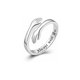 thumbnail image 2 of Anillos de abrazo de plata de ley 925 para parejas, anillos de abrazo de mano, anillo de promesa abierto para mujeres y hombres, ajustable, 2 of 2