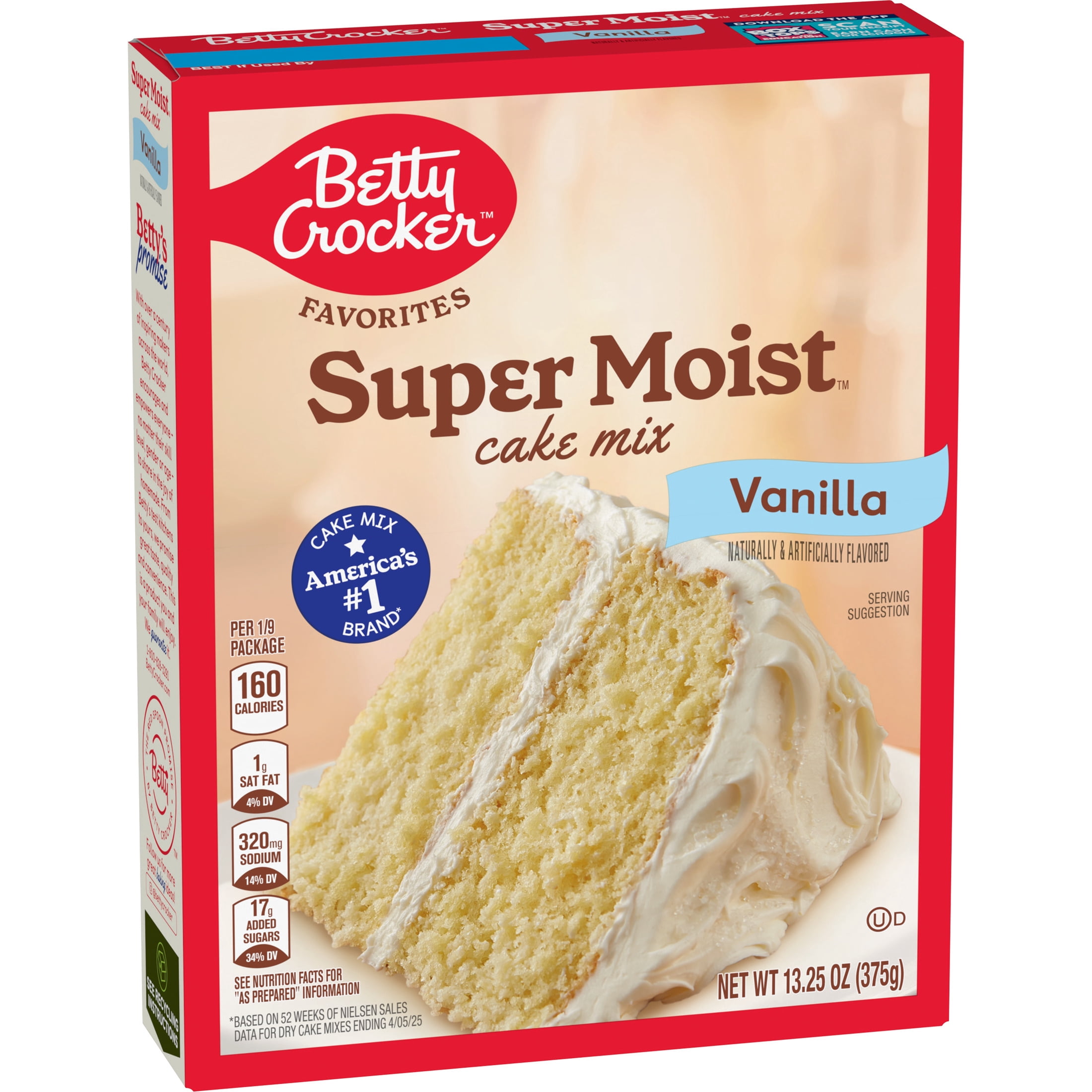 (8 pack) Betty Crocker Favorites Super Moist Vanilla Cake Mix, 13.25 oz