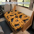 thumbnail image 4 of CHAQLIN RV Couch Covers Elastic Bottom Straps Washable, Compatible with Camper Travel Trailer RV Dinette Cushion Covers(Halloween Black Cat Pattern), 4 of 7