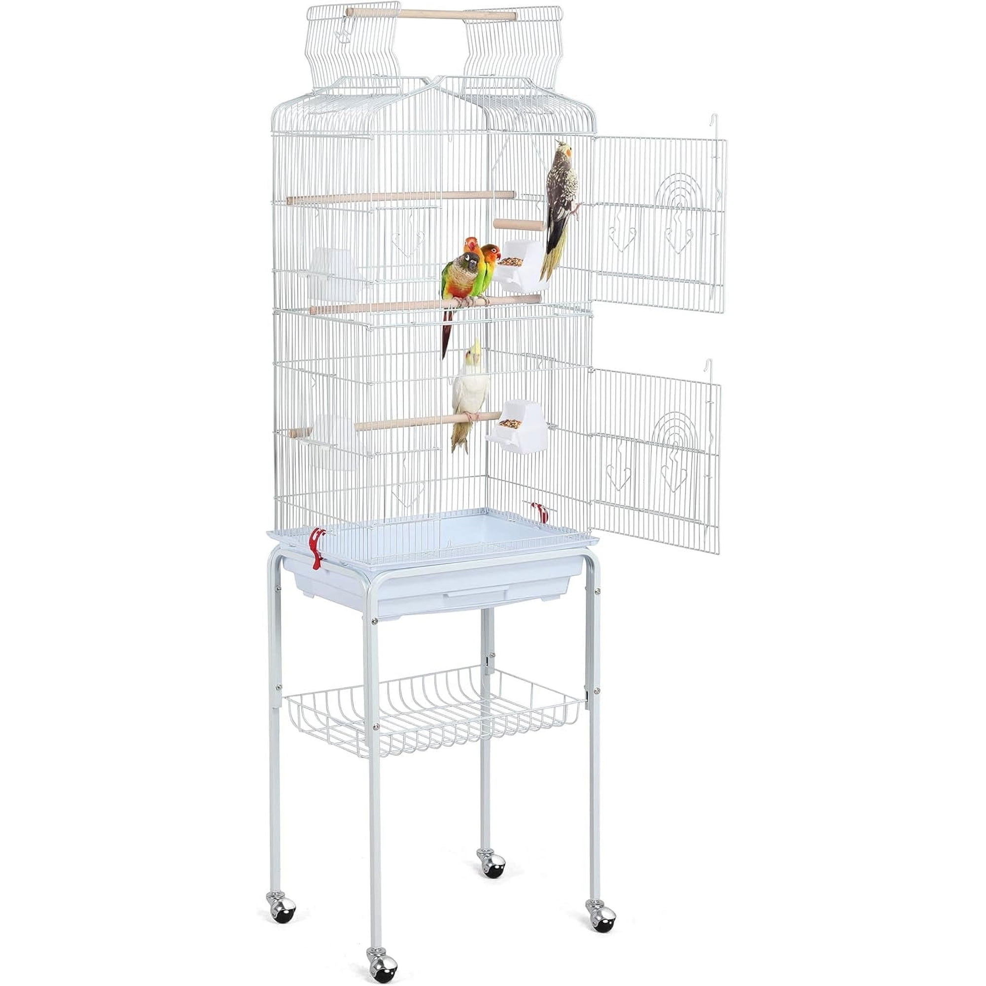 64'' Open Top Bird Cage for Parakeets, Lovebirds, Finches