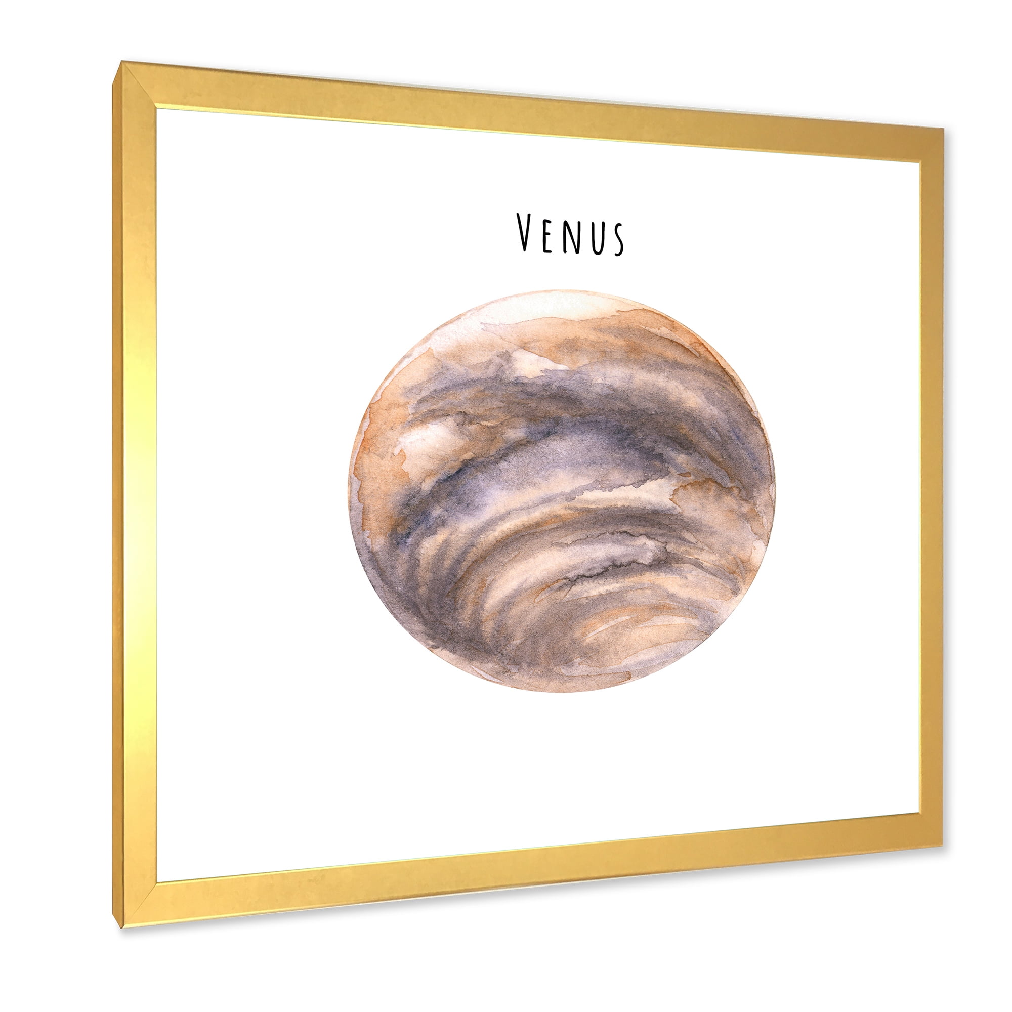 Designart 'Abstract Planet Venus' Bohemian & Eclectic Framed Art Print