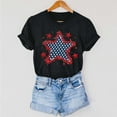 thumbnail image 4 of Cavosen Patriotic T Shirts for Women Petite 4th of July Short Sleeve Round Neck Tops American Flag Print T Shirts Lady XL Red White and Blue Casual Shirts Patriotic Tunic Tees Patriotic Outfits, 4 of 7